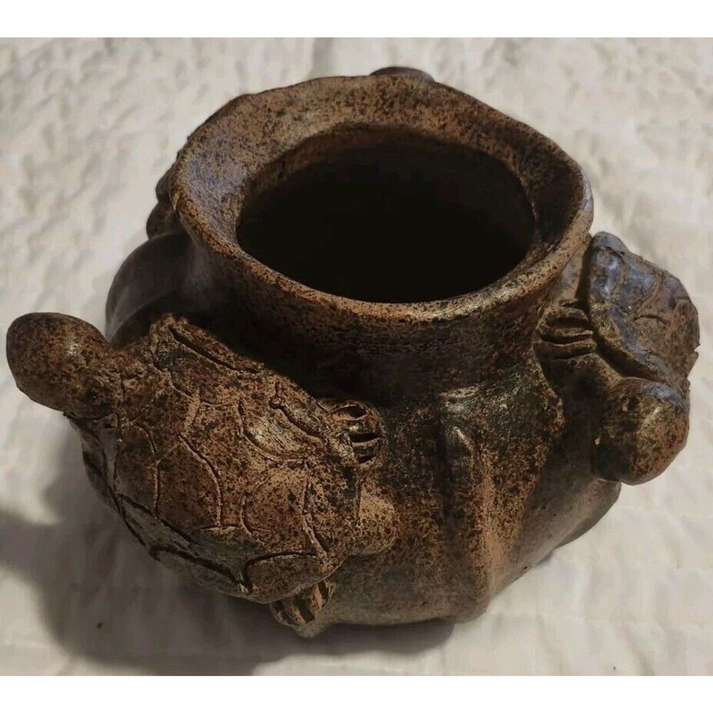 Vintage Estate Colima ? Turtle Pottery Ceramic clay Vessel Sculpture Folk Art - Picture 3 of 7